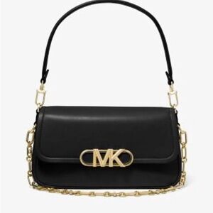 Michael Kors Black and Gold Shoulder Bag with Chain Strap